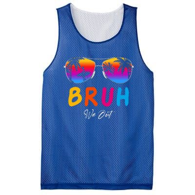 Bye Bruh We Out End Of School Rainbow Mesh Reversible Basketball Jersey Tank