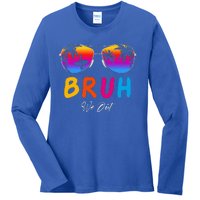 Bye Bruh We Out End Of School Rainbow Ladies Long Sleeve Shirt