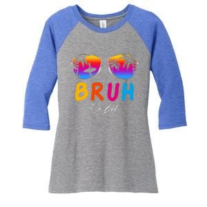 Bye Bruh We Out End Of School Rainbow Women's Tri-Blend 3/4-Sleeve Raglan Shirt