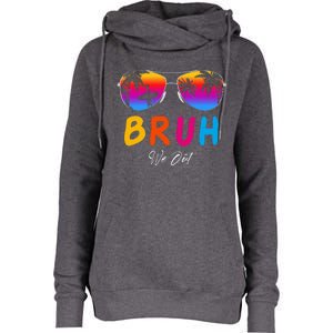 Bye Bruh We Out End Of School Rainbow Womens Funnel Neck Pullover Hood