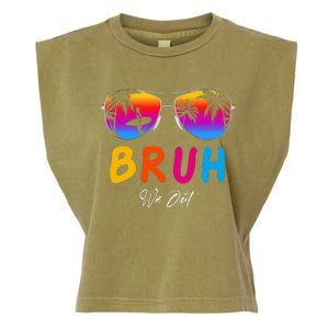 Bye Bruh We Out End Of School Rainbow Garment-Dyed Women's Muscle Tee