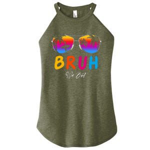 Bye Bruh We Out End Of School Rainbow Women's Perfect Tri Rocker Tank