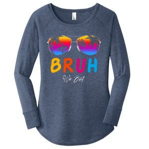 Bye Bruh We Out End Of School Rainbow Women's Perfect Tri Tunic Long Sleeve Shirt