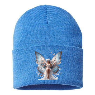 Beautiful Butterfly Wings Angel Rainbow Butterflies Gift Sustainable Knit Beanie