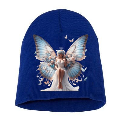 Beautiful Butterfly Wings Angel Rainbow Butterflies Gift Short Acrylic Beanie