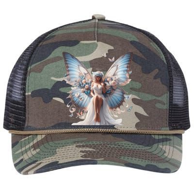 Beautiful Butterfly Wings Angel Rainbow Butterflies Gift Retro Rope Trucker Hat Cap