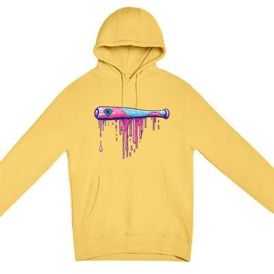 Baseball Bat With Sprinkles Drip Gift Premium Pullover Hoodie