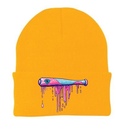 Baseball Bat With Sprinkles Drip Gift Knit Cap Winter Beanie