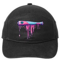 Baseball Bat With Sprinkles Drip Gift 7-Panel Snapback Hat