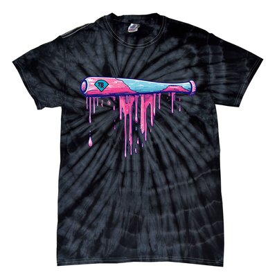 Baseball Bat With Sprinkles Drip Gift Tie-Dye T-Shirt