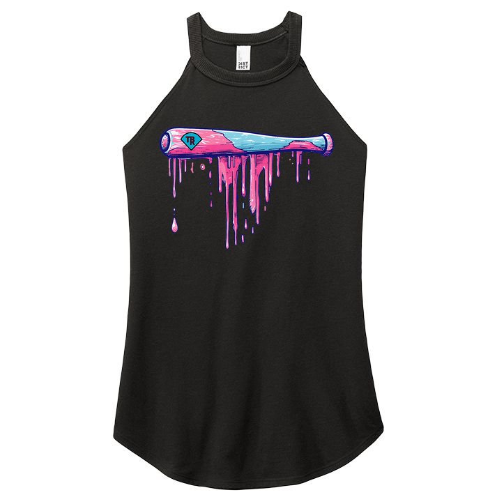 Baseball Bat With Sprinkles Drip Gift Women's Perfect Tri Rocker Tank