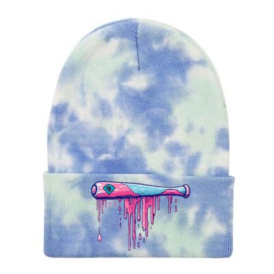 Baseball Bat With Sprinkles Drip Gift Tie Dye 12in Knit Beanie