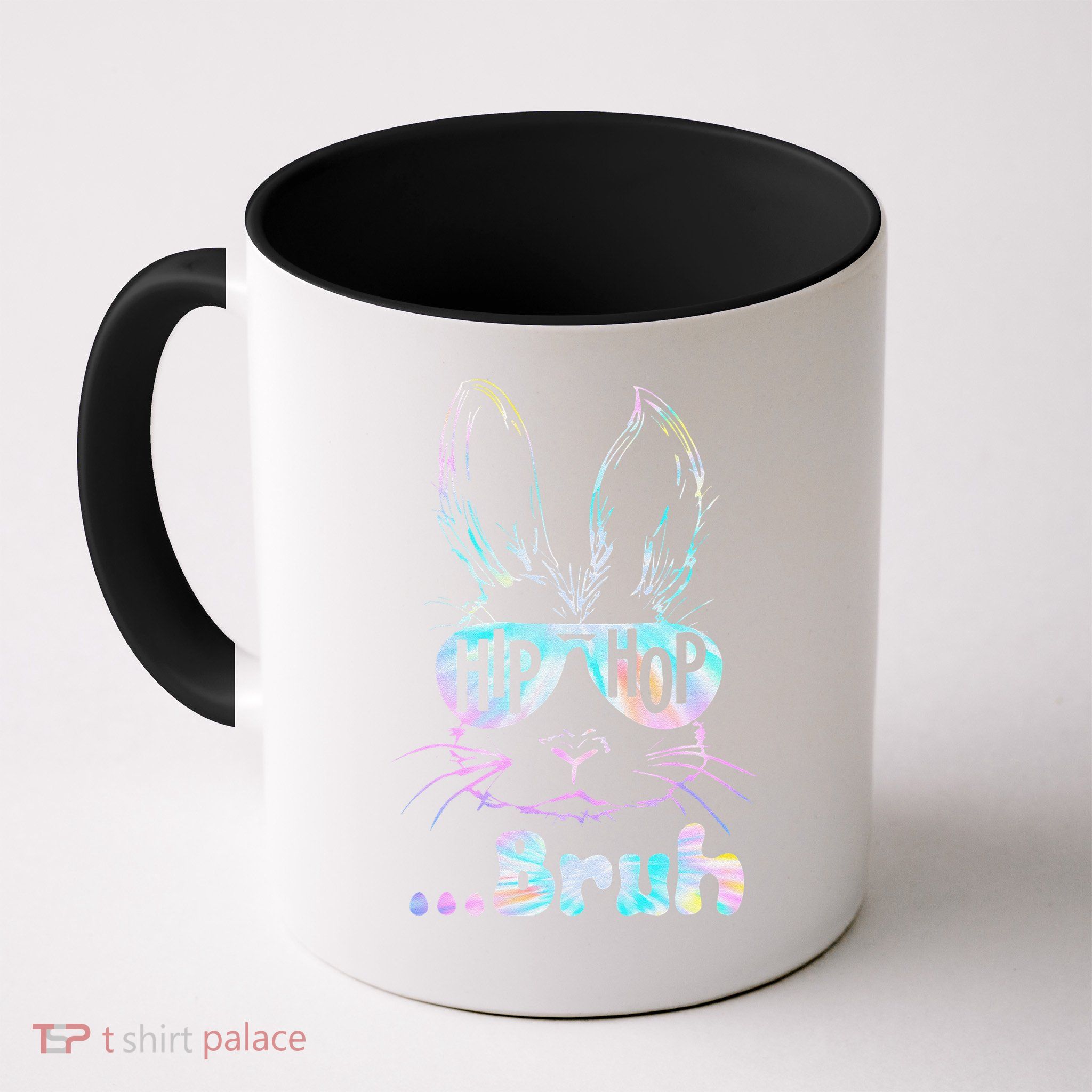 Bruh Bunny With Sunglasses Tie Dye Easter Day Mug