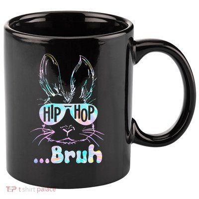 Bruh Bunny With Sunglasses Tie Dye Easter Day 11oz C Handle Ceramic Mug