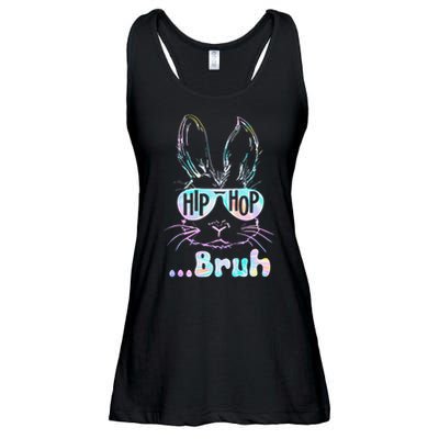 Bruh Bunny With Sunglasses Tie Dye Easter Day Ladies Essential Flowy Tank