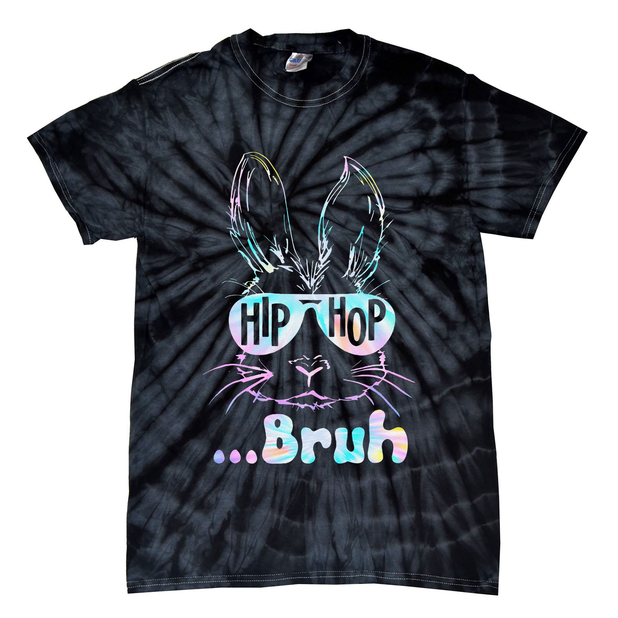 Bruh Bunny With Sunglasses Tie Dye Easter Day Tie-Dye T-Shirt