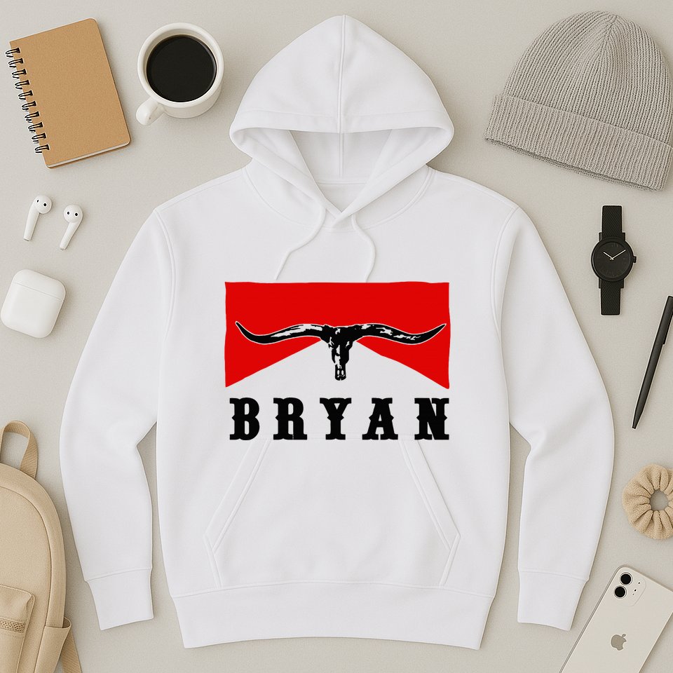 Bryan Bullhead Western Cowboy Cow Skull Hoodie