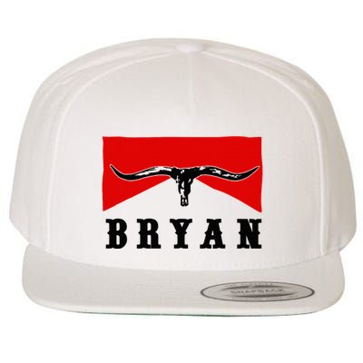 Bryan Bullhead Western Cowboy Cow Skull Wool Snapback Cap