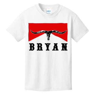 Bryan Bullhead Western Cowboy Cow Skull Kids T-Shirt