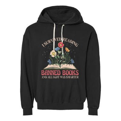 Banned Books Week Bookworm Banned Books Reader Garment-Dyed Fleece Hoodie