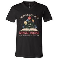 Banned Books Week Bookworm Banned Books Reader V-Neck T-Shirt