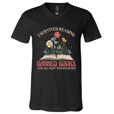 Banned Books Week Bookworm Banned Books Reader V-Neck T-Shirt