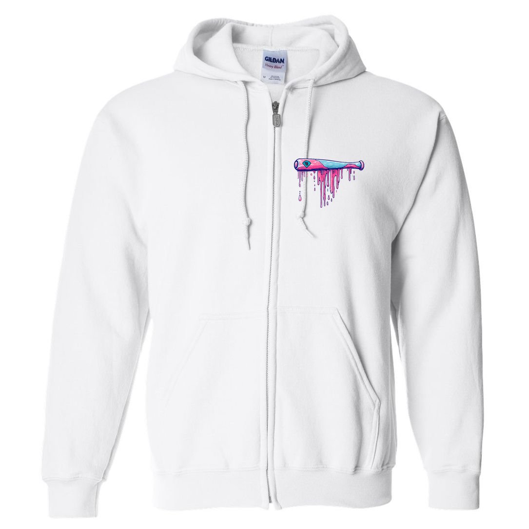 Baseball Bat With Sprinkles Drip Full Zip Hoodie