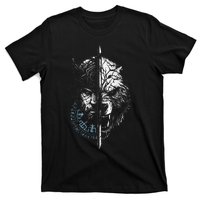 Berserker Bear Warrior Odin Runes Nordic Compass T-Shirt