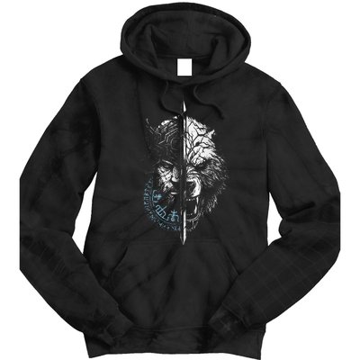 Berserker Bear Warrior Odin Runes Nordic Compass Tie Dye Hoodie