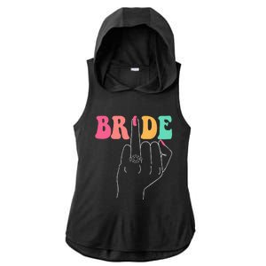 Bride Bridesmaid Wedding Shower Groovy Bachelorette Matching Ladies PosiCharge Tri-Blend Wicking Draft Hoodie Tank