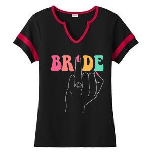 Bride Bridesmaid Wedding Shower Groovy Bachelorette Matching Ladies Halftime Notch Neck Tee