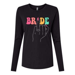 Bride Bridesmaid Wedding Shower Groovy Bachelorette Matching Womens Cotton Relaxed Long Sleeve T-Shirt