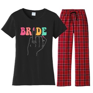 Bride Bridesmaid Wedding Shower Groovy Bachelorette Matching Women's Flannel Pajama Set