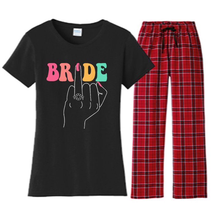 Bride Bridesmaid Wedding Shower Groovy Bachelorette Matching Women's Flannel Pajama Set