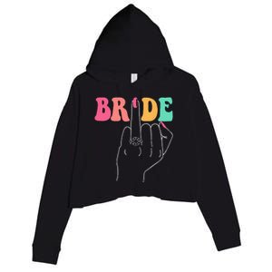 Bride Bridesmaid Wedding Shower Groovy Bachelorette Matching Crop Fleece Hoodie