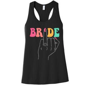 Bride Bridesmaid Wedding Shower Groovy Bachelorette Matching Women's Racerback Tank