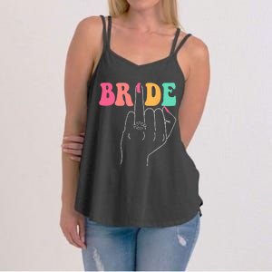 Bride Bridesmaid Wedding Shower Groovy Bachelorette Matching Women's Strappy Tank