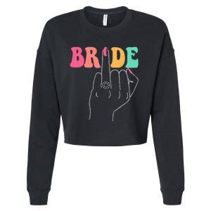 Bride Bridesmaid Wedding Shower Groovy Bachelorette Matching Cropped Pullover Crew