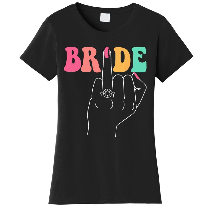 Bride Bridesmaid Wedding Shower Groovy Bachelorette Matching Women's T-Shirt