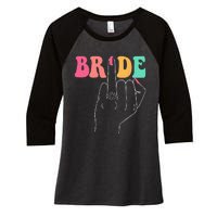 Bride Bridesmaid Wedding Shower Groovy Bachelorette Matching Women's Tri-Blend 3/4-Sleeve Raglan Shirt