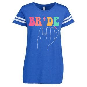 Bride Bridesmaid Wedding Shower Groovy Bachelorette Matching Enza Ladies Jersey Football T-Shirt