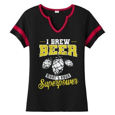 Brewing Beer What Is Your Superpower Great Gift Ladies Halftime Notch Neck Tee