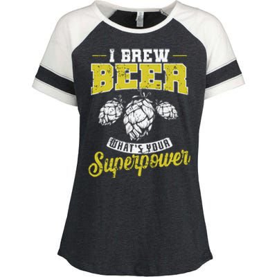 Brewing Beer What Is Your Superpower Great Gift Enza Ladies Jersey Colorblock Tee