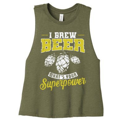 Brewing Beer What Is Your Superpower Great Gift Women's Racerback Cropped Tank