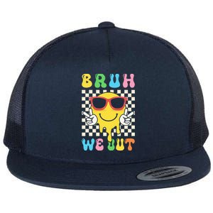 Bye Bruh We Out End Of School Retro Rainbow Sunglasses Flat Bill Trucker Hat