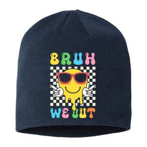 Bye Bruh We Out End Of School Retro Rainbow Sunglasses Sustainable Beanie