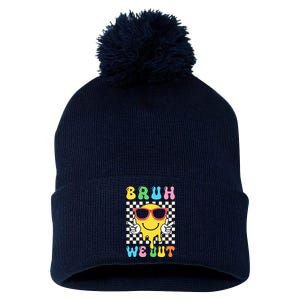 Bye Bruh We Out End Of School Retro Rainbow Sunglasses Pom Pom 12in Knit Beanie