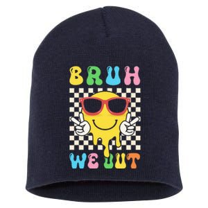 Bye Bruh We Out End Of School Retro Rainbow Sunglasses Short Acrylic Beanie