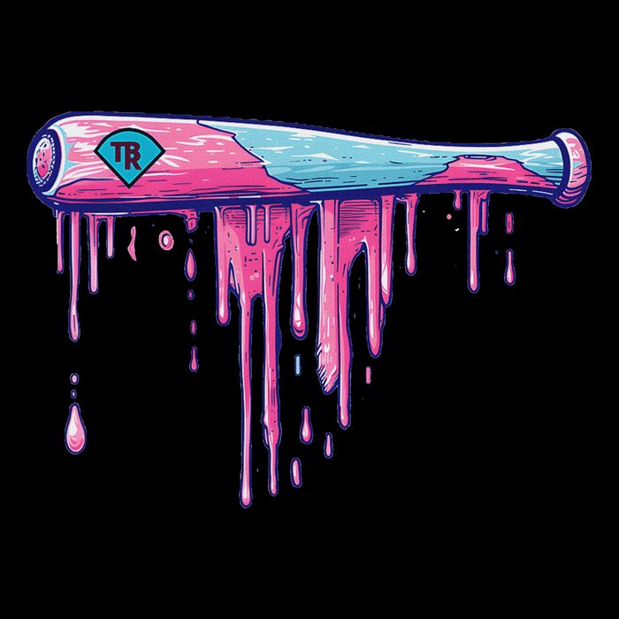 Baseball Bat With Sprinkles Drip Drawstring Bag