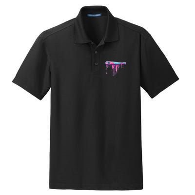 Baseball Bat With Sprinkles Drip Dry Zone Grid Polo